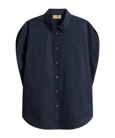 Woolrich Button-up Sleeveless Shirt In Blue