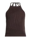Woolrich By Daniëlle Cathari Woman Top Dark Brown Size M Cotton