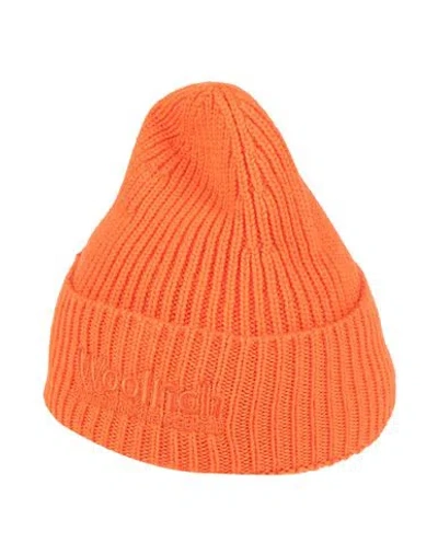 Woolrich By Serving The People Man Hat Orange Size Xl Virgin Wool