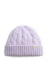 Woolrich Cable-knit Beanie In Purple