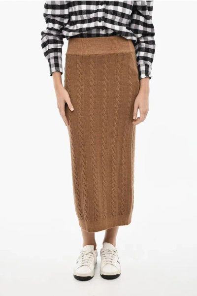 WOOLRICH CABLE KNIT LONGUETTE WITH DRAWSTRING WAIST