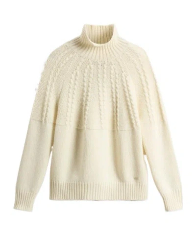 WOOLRICH CABLE-KNIT TURTLENECK SWEATER