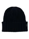 Woolrich Cable-knit Wool Beanie In Blue