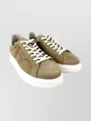 Woolrich Calf Leather Low-top Sneakers Platform In Green