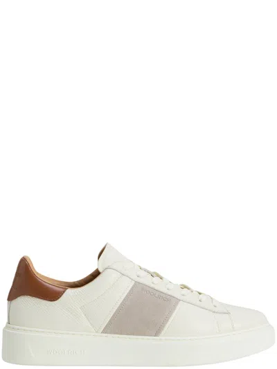 Woolrich Calf Leather Sneakers In White