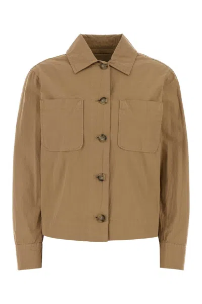 Woolrich Camel Cotton Shirt In Brown