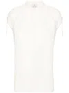 Woolrich Sleeveless Slub Blouse In Bianco
