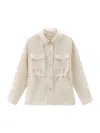Woolrich Shirt Jacket In Brown Mixed Bread In White