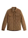 Woolrich Corduroy Quilted Chest Pockets Long Sleeves In Brown
