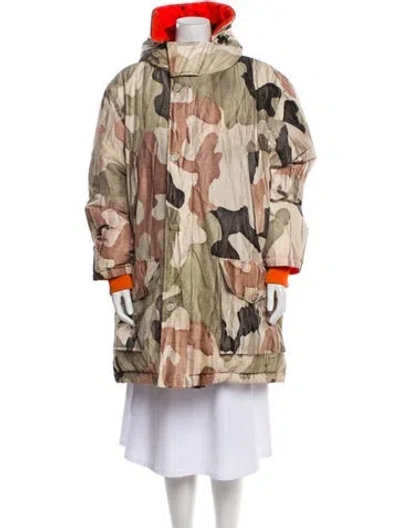 Pre-owned Woolrich Camouflage Print Down Coat In Multi