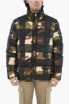 Woolrich Camouflage Quilted Sierra Supreme Down Jacket In Black