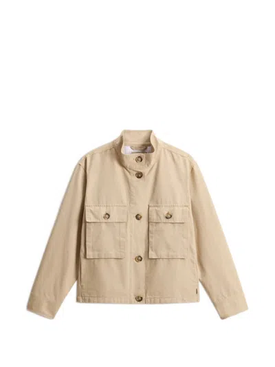 Woolrich Canvas Field Overshirt In Neutral
