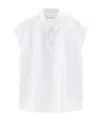 Woolrich Cap-sleeve Cotton Shirt In White