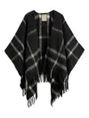 Woolrich Cape In A Blend Of Alpaca, Mohair And Wool In Black