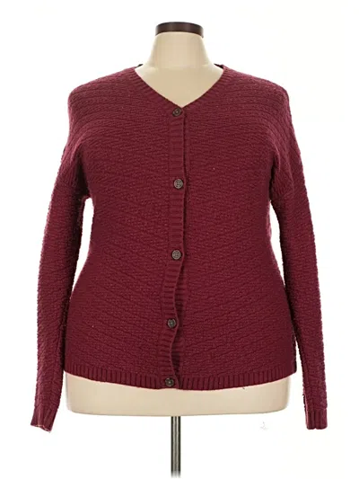 Pre-owned Woolrich Cardigan Sweater In Burgundy