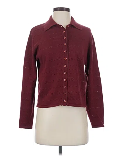 Pre-owned Woolrich Cardigan Sweater In Burgundy