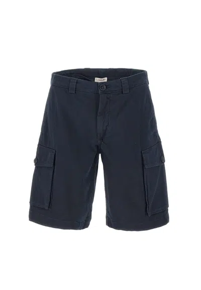 Woolrich Cargo Cotton Shorts In Blue