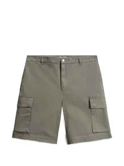 Woolrich Cargo Cotton Twill Shorts In Green