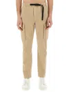 Woolrich Cargo Trousers Featuring Belt And Tapered Leg In Nude