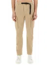 Woolrich Cargo Trousers Featuring Belt And Tapered Leg In Yellow