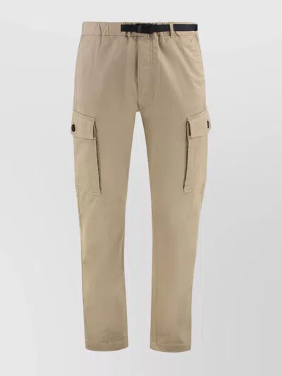 Woolrich Cargo Trousers With Belt In Cotton In Neutral
