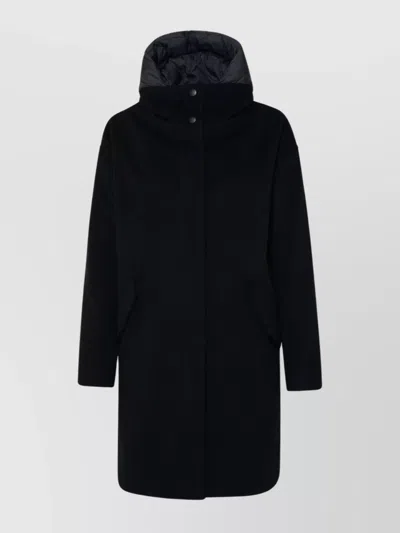 Woolrich 'cashmere Blend Parka Hooded Design' In Black