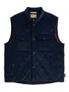 Woolrich Quilted Corduroy Jacket With Stand Collar In Blue