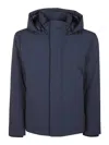 Woolrich Quilted And Padded Blue Nylon Jacket In Azul