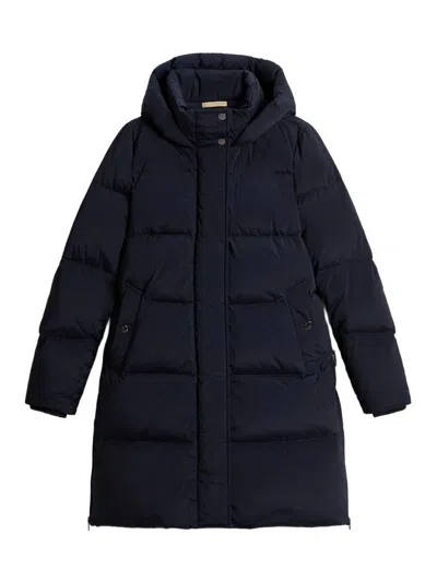 Woolrich Kelly Long Down Jacket In Blue