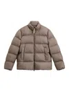 Woolrich Short Puffer Jacket With High Collar In Multi