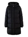 Woolrich Quilted Jacket With Concealed Zip And Snap Button Placket In Black
