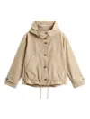 Woolrich Hooded Parka Coat Adjustable Cuffs Hem In Brown