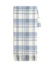 Woolrich Check Fringed Scarf In Blue