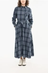 Woolrich Check Maxi Shirt Dress With Belt In Multi