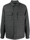 Woolrich Check-pattern Down Shirt Jacket In Grey