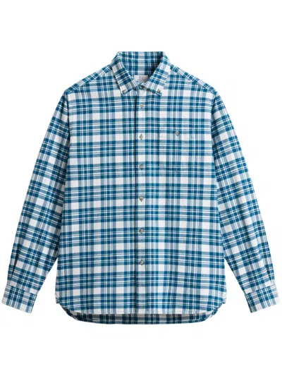 Woolrich Check Pattern Flannel Shirt In Blue