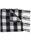 Woolrich Check-pattern Fringed-edge Scarf In Black