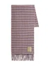 Woolrich Check-pattern Fringed Scarf In Pink