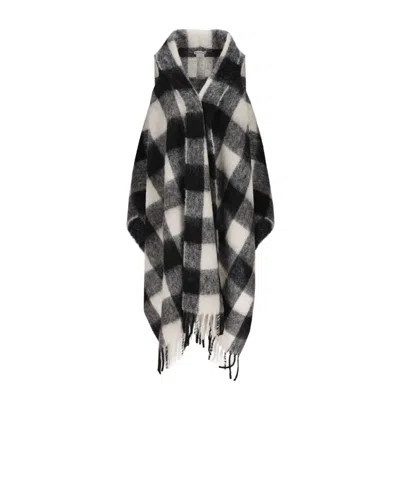 Woolrich Check-pattern Knitted Scarf In Black