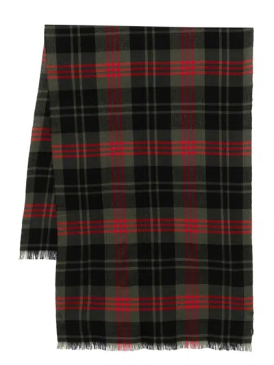 Woolrich Check-pattern Scarf In Green