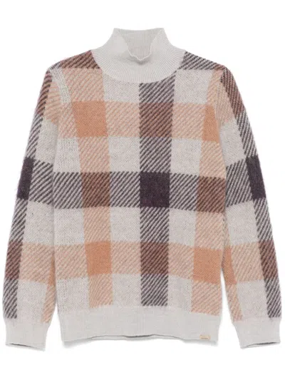 Woolrich Check-pattern Sweater In Grey