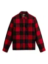 Woolrich Check-pattern Wool-blend Shirt Jacket In Red