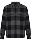 Woolrich Checked Buttoned Overshirt In Grey