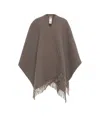 Woolrich Check-patterned Fringed Cape In Multicolour