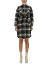 Woolrich Belted-waist Checkered Coat