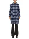 Woolrich Giacca Camicia In Misto Lana Check Blu In Blue