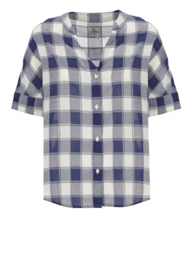Woolrich Check Voile Shirt In Blue