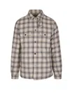 Woolrich Plaid Pattern Collared Jacket Chest Pockets In Brown