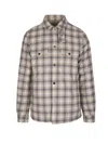 Woolrich Plaid Pattern Collared Jacket Chest Pockets In Brown