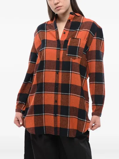 Woolrich Checked Breast-pocket Shirt In Orange